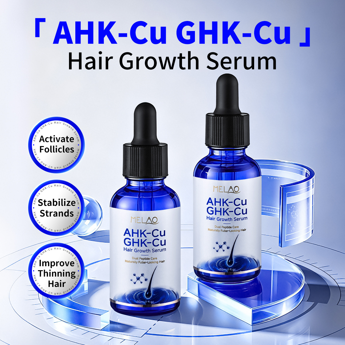 30ml 구리 듀얼 펩타이드 헤어 성장 세럼, 1% G - Epidermal Growth Factor 리뷰 및 가격