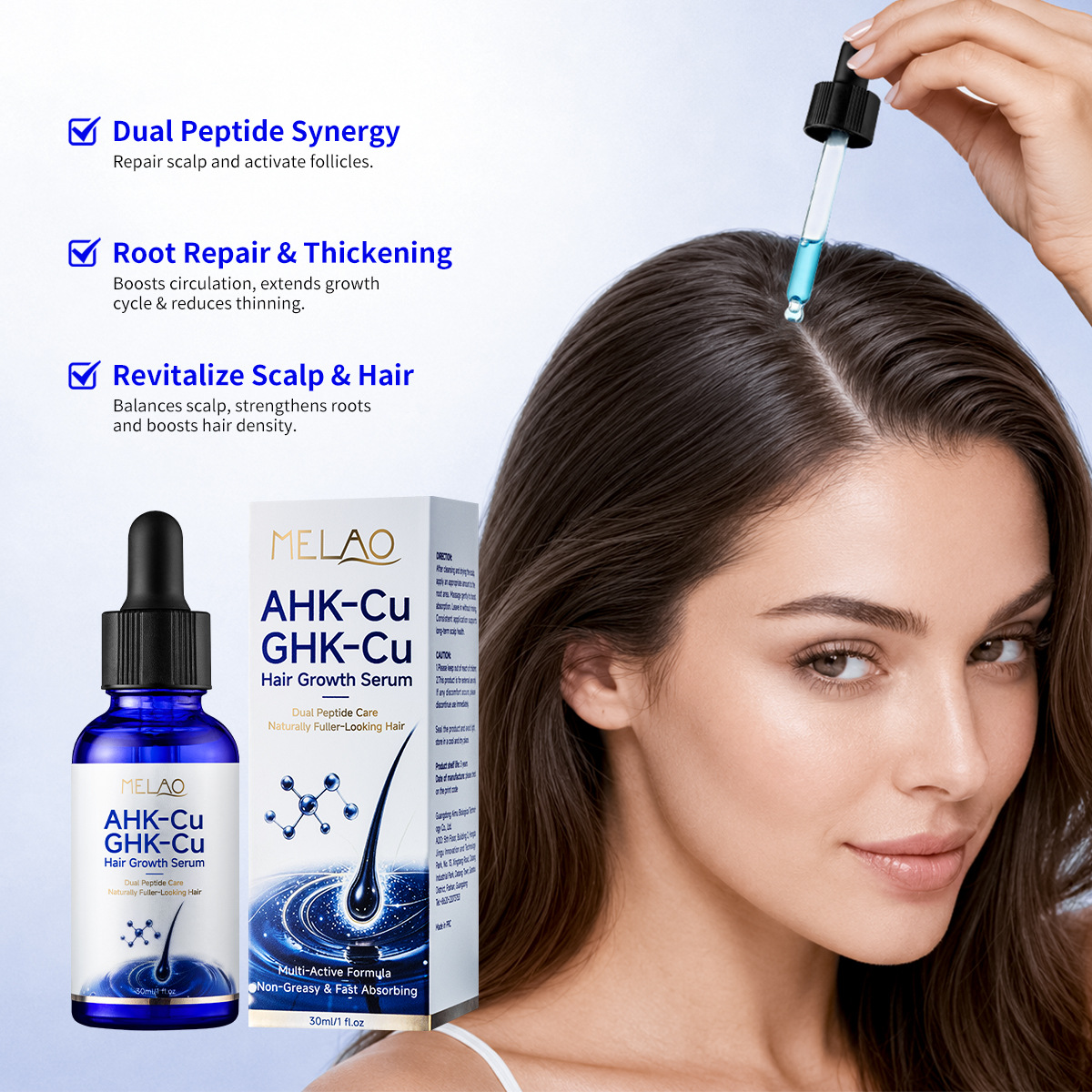 30ml 구리 듀얼 펩타이드 헤어 성장 세럼, 1% G - Epidermal Growth Factor 리뷰 및 가격