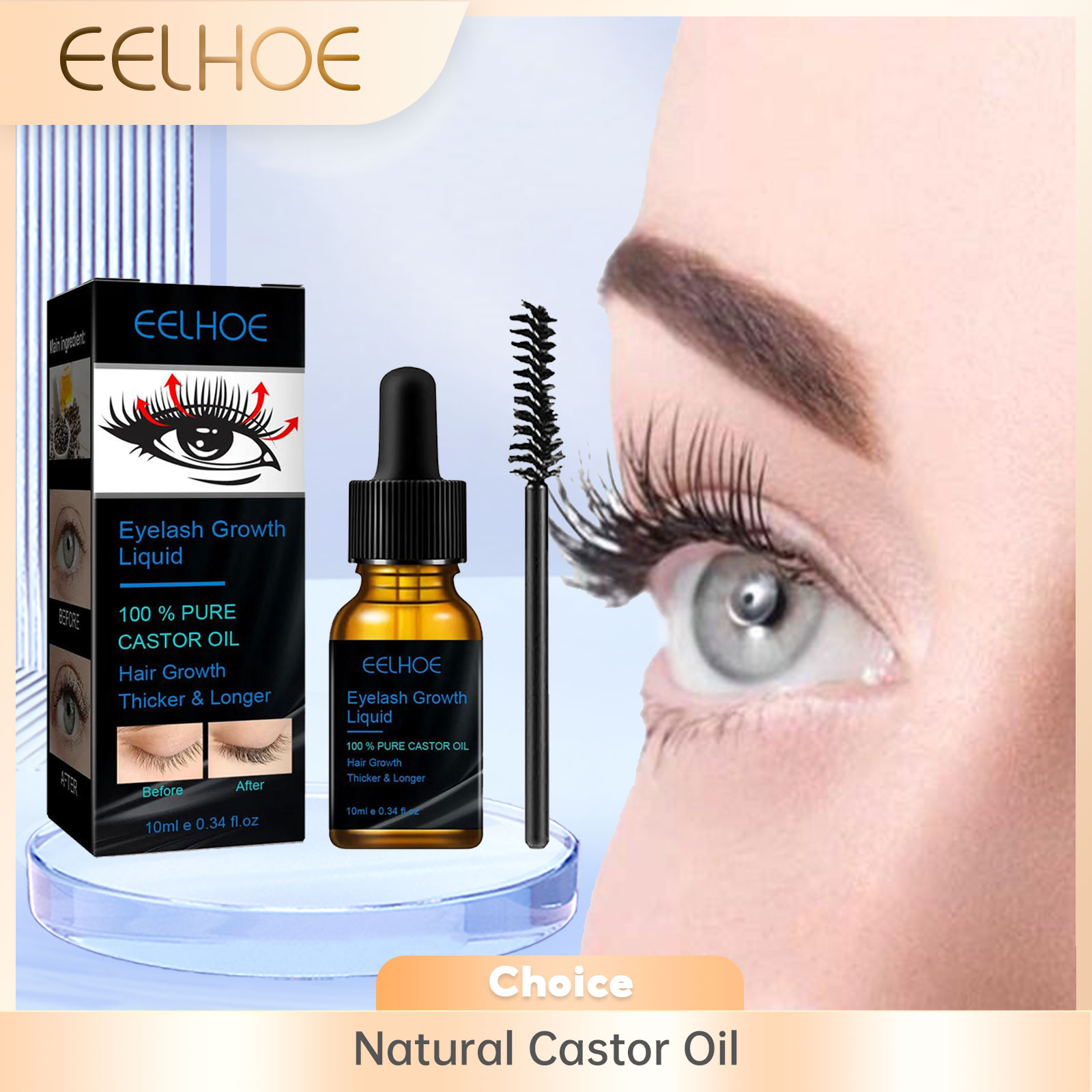 남녀공용 캐스터 오일 속눈썹 성장 세럼, 더 풍성한 속 - Epidermal Growth Factor 리뷰 및 가격